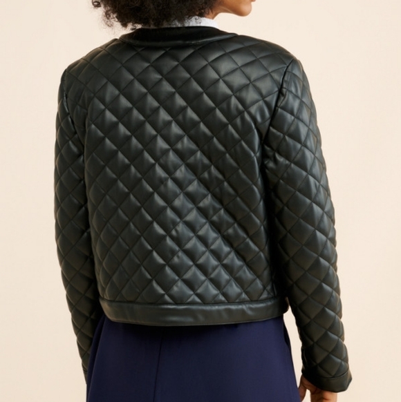 Steve Madden Martine Vegan Leather Jacket Quilted Black - Picture 2 of 3